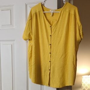Yellow Button-Up Top